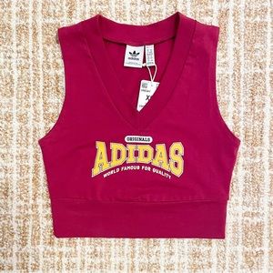 Adidas Original Class of 72 Crop Top in Legacy Burgundy